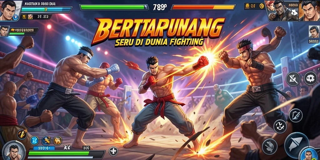 Screenshot gameplay <strong>789RP</strong> menunjukkan pertarungan intens antara karakter dengan efek visual menawan.