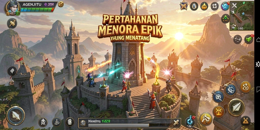 Gameplay seru AGENJITU dalam pertahanan menara yang menegangkan.