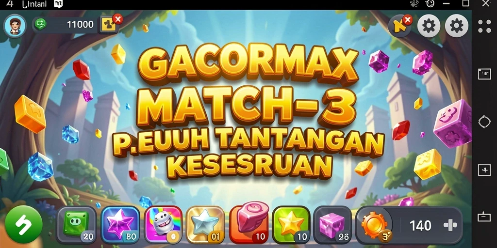 Screenshot GACORMAX menampilkan gameplay Match-3 yang seru dan memikat.