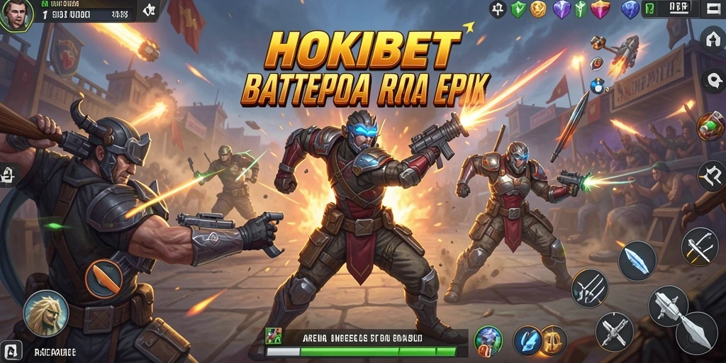 Screenshot HOKIBET menunjukkan aksi mendebarkan dalam pertempuran Battle Royale.