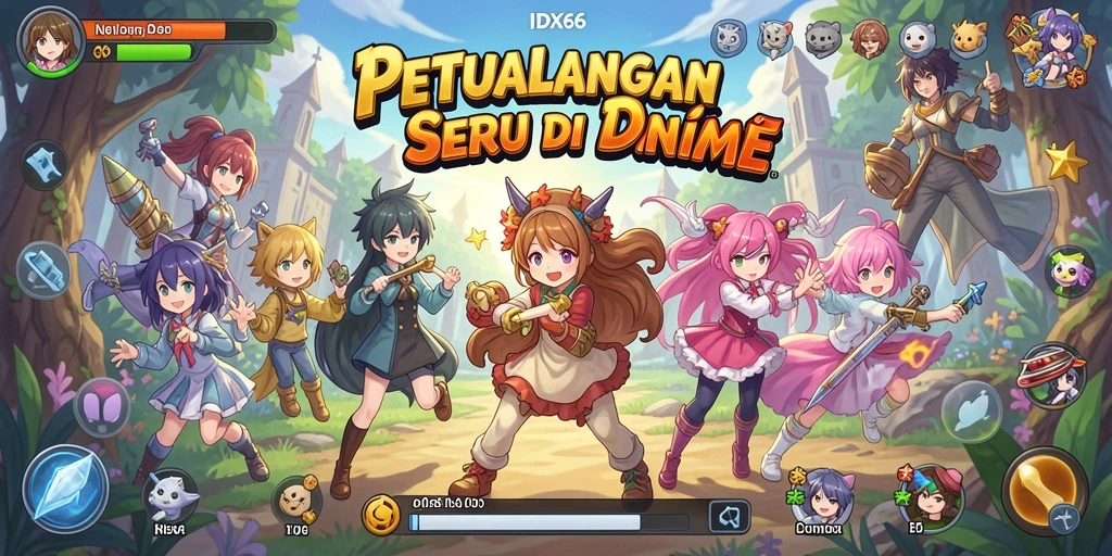 Tampilan gameplay <strong>IDX66</strong> yang menakjubkan dengan aksi seru dan karakter anime.
