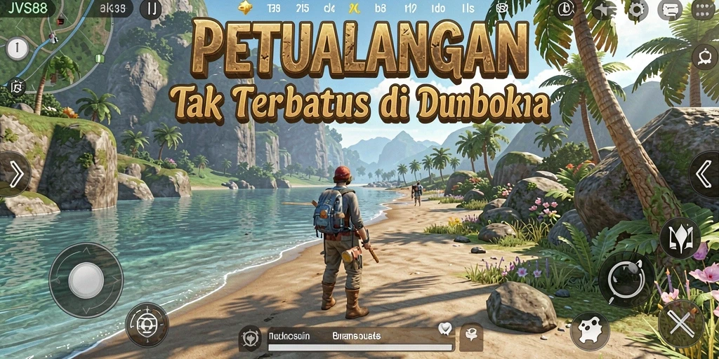 Tangkapan layar <strong>JVS88</strong> menunjukkan aksi petualangan di dunia terbuka yang luas.