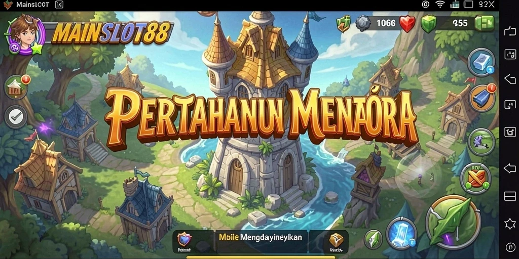 Tampilan gameplay yang seru dari MAINSLOT88 dalam pertahanan menara.
