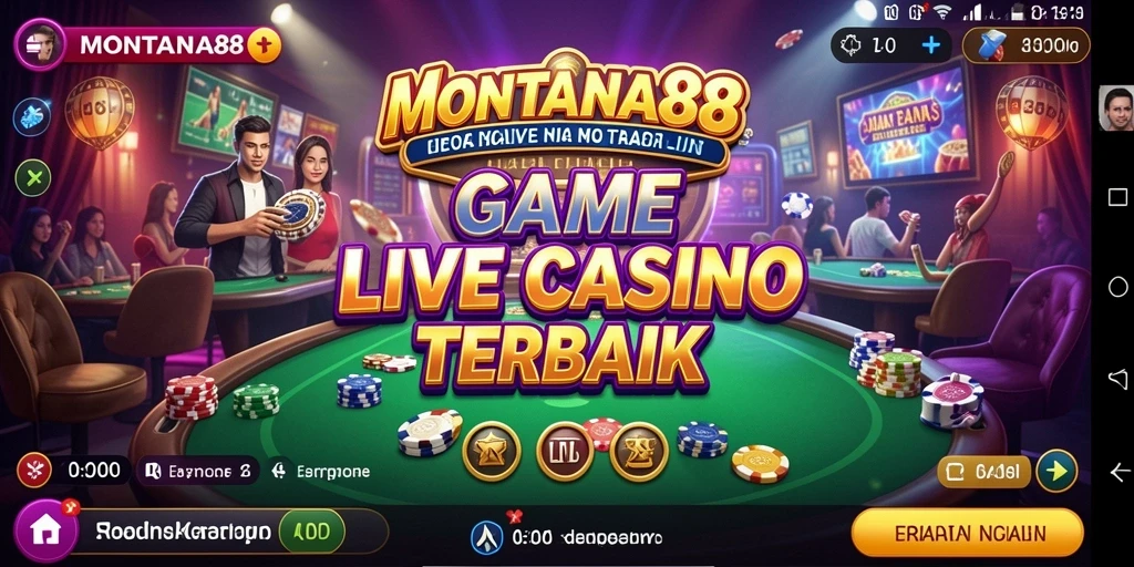 Tampilan gameplay MONTANA88 dengan dealer langsung yang berinteraksi dengan pemain.