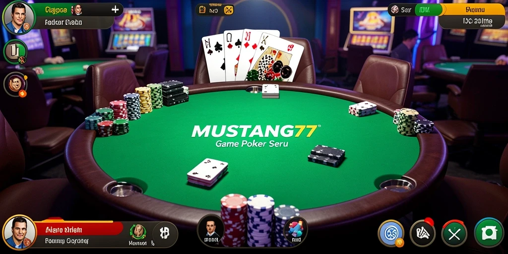 Tampilan utama MUSTANG77 dengan aksi Poker mendebarkan.