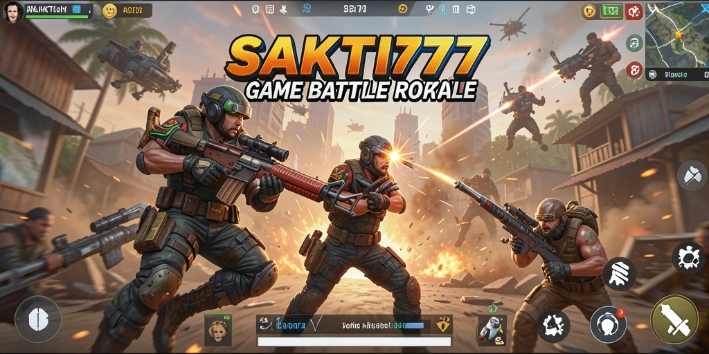 Tampilan gameplay <strong>SAKTI77</strong> yang intens dalam pertempuran Battle Royale.