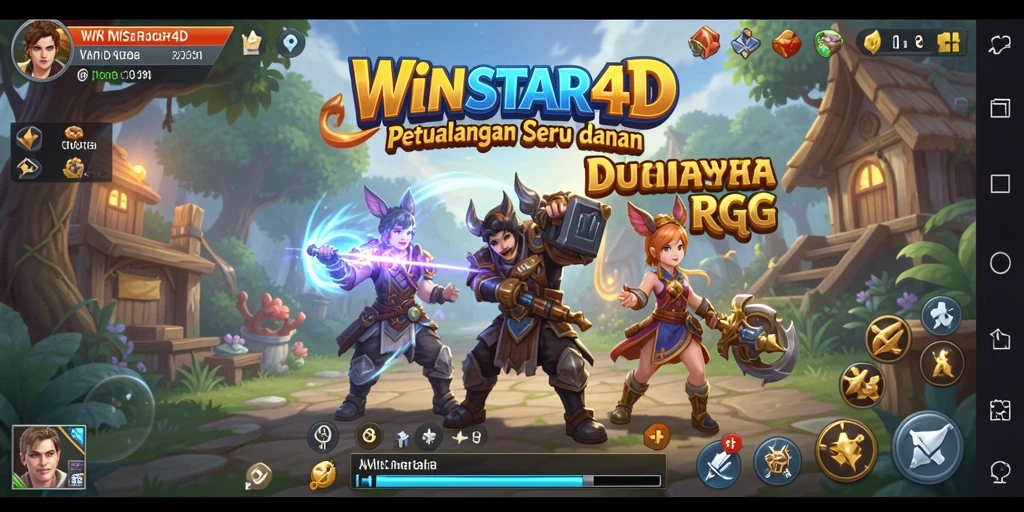 Screenshot dasar gameplay RPG WINSTAR4D yang menarik.