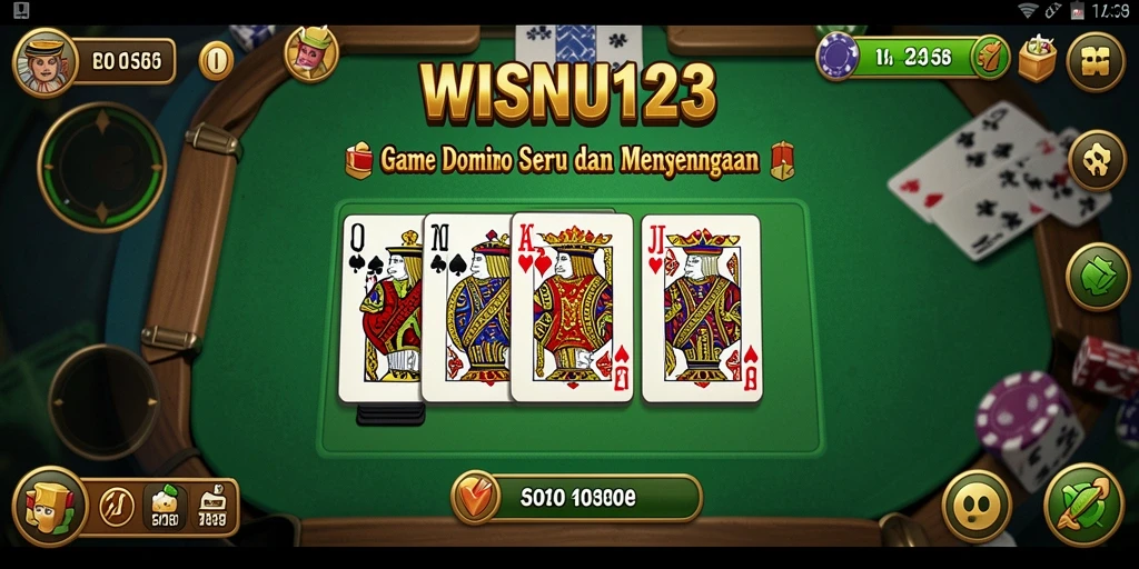 Tampilan gameplay seru Domino dalam WISNU123.